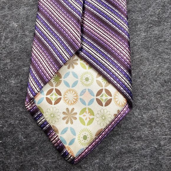 Ted Baker Tie 100% Italian Silk Repp Purple Designer London Luxury USA 59" - Picture 12 of 13
